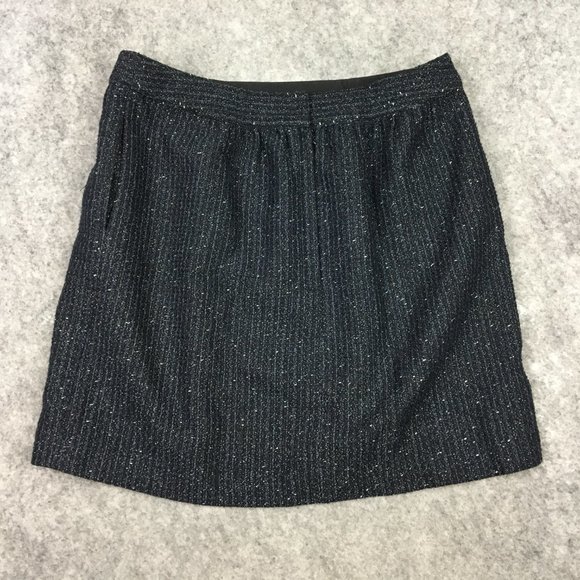 LOFT Skirt 6 Wool Blend Black Tweed Lined Pockets Career Casual Short Length - Picture 15 of 16
